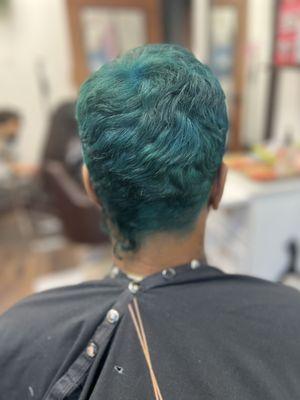 Relaxer FREE pixie with custom color. Every cut is design specifically to your head/ face, texture, density and lifestyle considered!