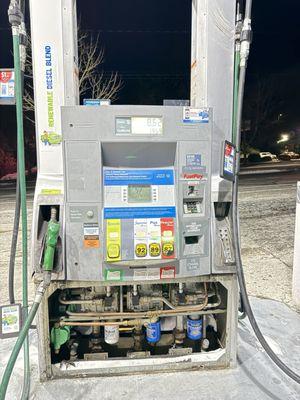 Dilapidated, old gas pumps