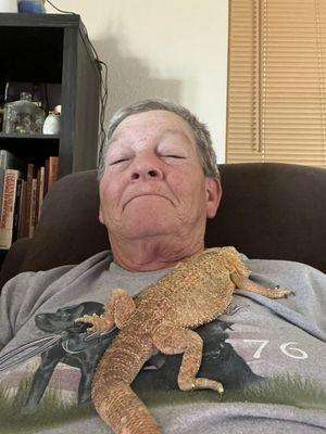 Me with my friends bearded dragon.