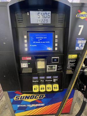 I use the Waze App to locate the lowest premium gas price. This Sunoco was identified as the cheapest