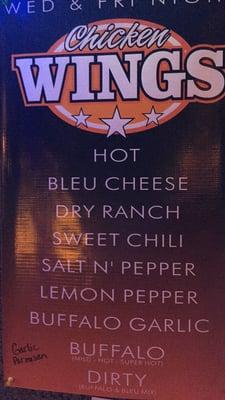 Our Wing Menu
