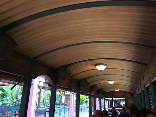 Train ceiling view form interuor