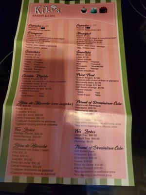 Menu front