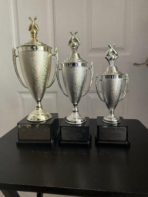 NEW VOSJ MARRIAGE MINISTRY BOWLING EVENT 1st, 2nd and 3rd place trophies