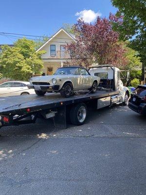 Car arriving in Portland.