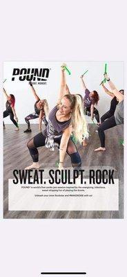 Rock at Pound Fit!!! A great workout. Check. Nuryoga1018.com for Class times.