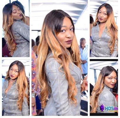 Full head weave install with Closure ombréd honey blonde. Lengths 22, 24, and 26.