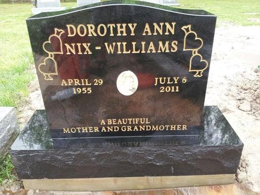 Single granite monuments