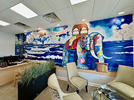 Come visit our new amazing mural of Lucy the elephant and other icons of Ventnor and Atlantic City!