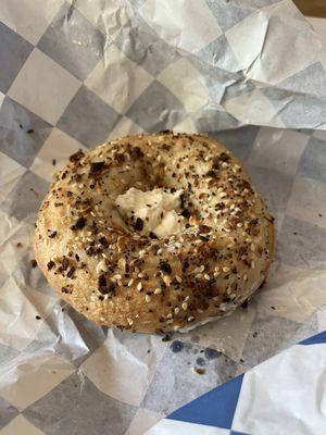 Everything bagel with plain cruttah - SO good!