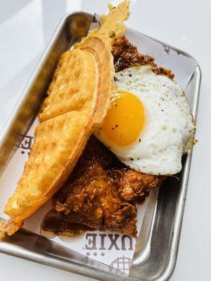 HOLY CHICKEN was excellent! Bacon, cheese and sauce underneath