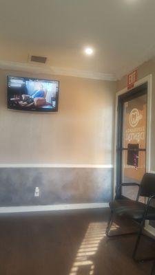 Waiting room has a TV for you to entertain you while you wait in waiting room.
