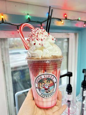 White one white with peppermint bark and chocolate cold foam