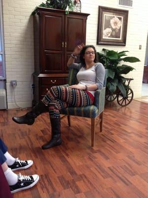 Visiting grandma who wears converses.