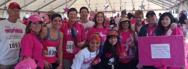 Dr. Curcio and fellow breast cancer survivors at the American Cancer Society breast cancer walk in October 2013.