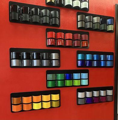 These are some of the colors of car wraps they have.