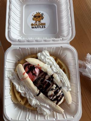 Banana Split Waffles