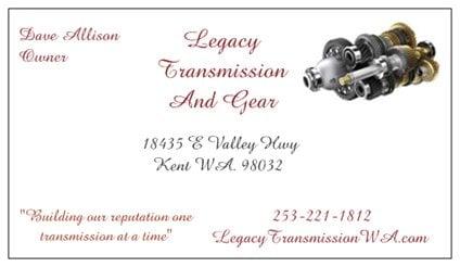 Legacy Transmission and Gear