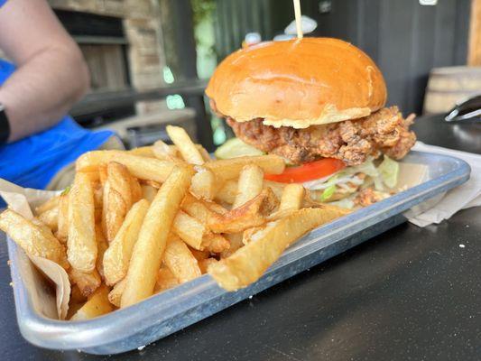 Mother Hen Sandwich and Fries