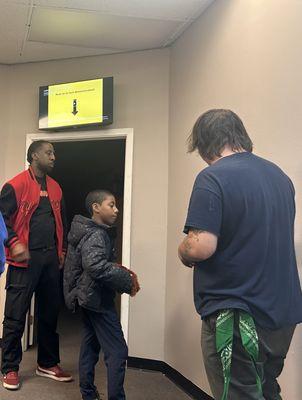 The game master doing a lock demolition