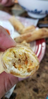 Inside eggrolls. Dry ingredients only