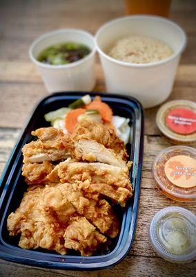 Crispy Chicken With Ginger Rice and Thai Tea