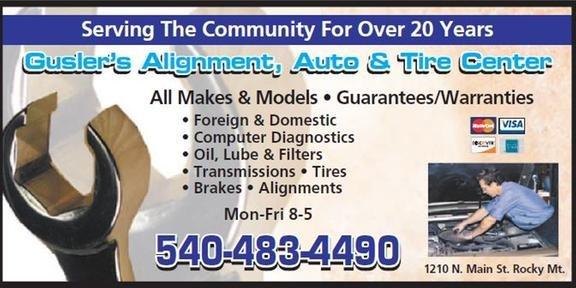 Gusler's Alignment Auto & Tire Corp.,