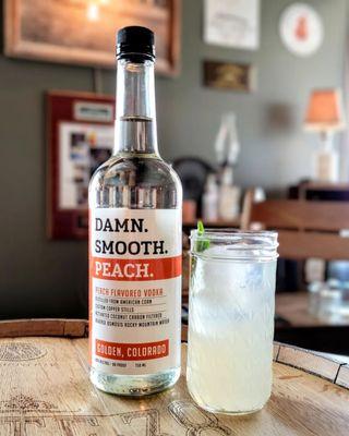 Mule made with their peach vodka