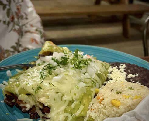 My friend's enchiladas. Mine were delicious, but not as photogenic.