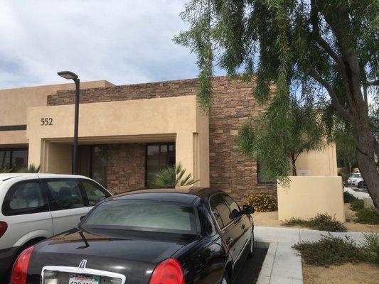 New office building with parking lot