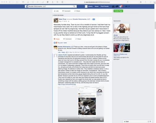 MMW= bad habit of deleting negative reviews on their Facebook page pretending spam, but see my review from the engine install they botched!