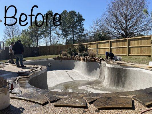 Pool Plastering Before