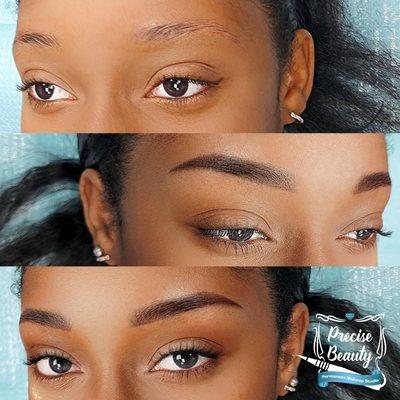 Eyebrows permanent makeup. Powder brows