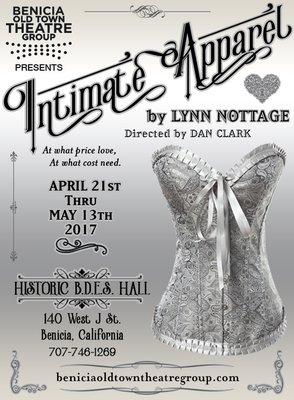 opens April 21- May 13 gen adm $22, seniors (62+) $20. 707 746-1269 beniciaoldtowntheatregroup.com