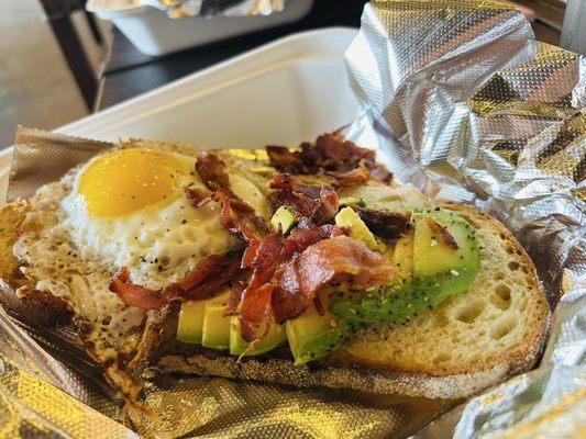Avocado Toast with Bacon and egg
