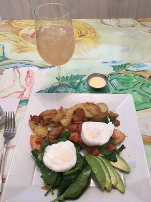 Grapefruit champagne with eggs Benedict. Loved it all!