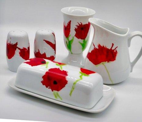 Hand Painted Poppy Design