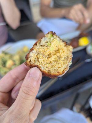 Inside of crab hushpuppies