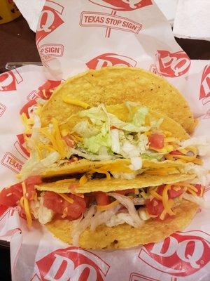 I paid 4.99 plus tax for an order of shelled tacos. I guess the cheese was extra. Hope someone from Dairy Queen can explain this.