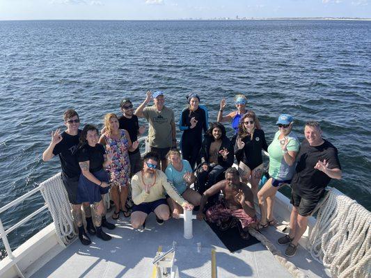 Group on boat in Panama City, Florida