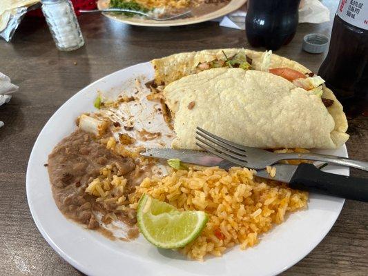 Taco, rice and beans - so good!
