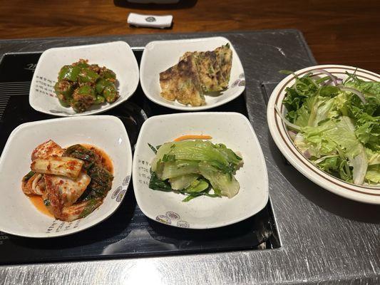 Four dishes that came with stir fried baby octopus 5/21/2025