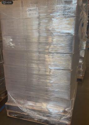 They added a second pallet to this when the original pallet broke at the corner.