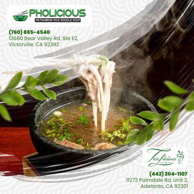 Pho that keeps on sizzling... and delivering an explosion of flavor! The hot stone bowl locks in the deliciousness.