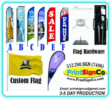 Advertising flags, custom printed flags, flag frames