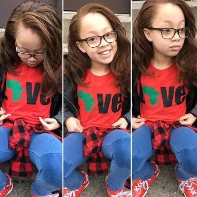 Actress San'Iah served while modeling for LOVE brand t's