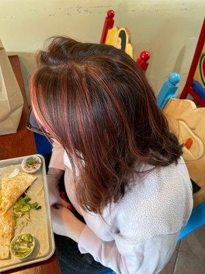 Hair that is not blended