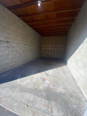 10 feet wide X 20 feet long (9 foot ceiling)