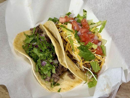Carne Molida Taco, "Tex Mex Style" & Steak Taco, "Street Style" @ColumbusFoodDude