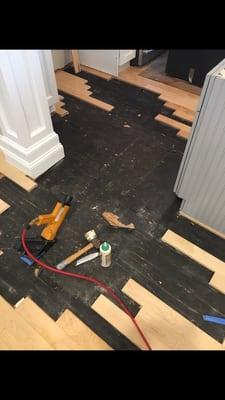 All the boards that had to be taken up for repair.